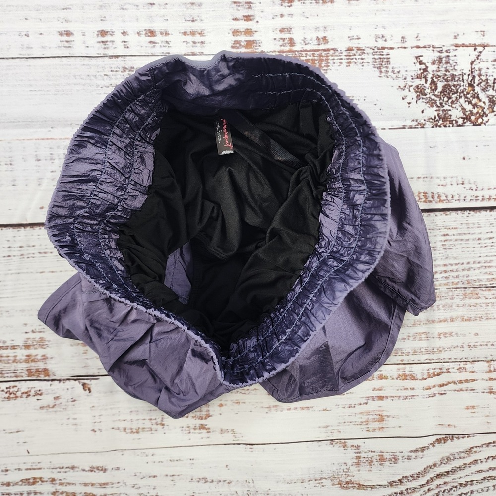 Free People The Way Home Shorts Deep Sea S Gray Purple Smocked Running Gym‎ - Picture 3 of 8